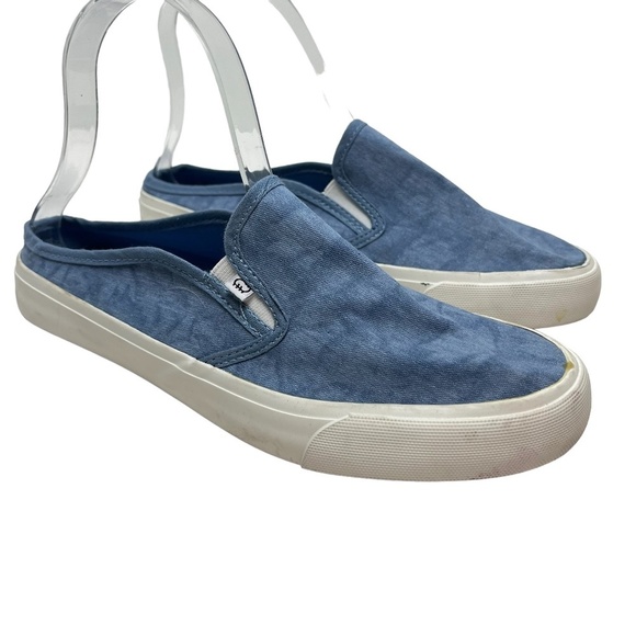 Lam Shoes - LAM Blue Canvas White Wall Loafers Slip On Mules Flats Casual Shoes sz 7.5